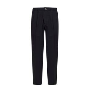 Herno Men Blue Two-Way Stretch Wool Canvas Trousers